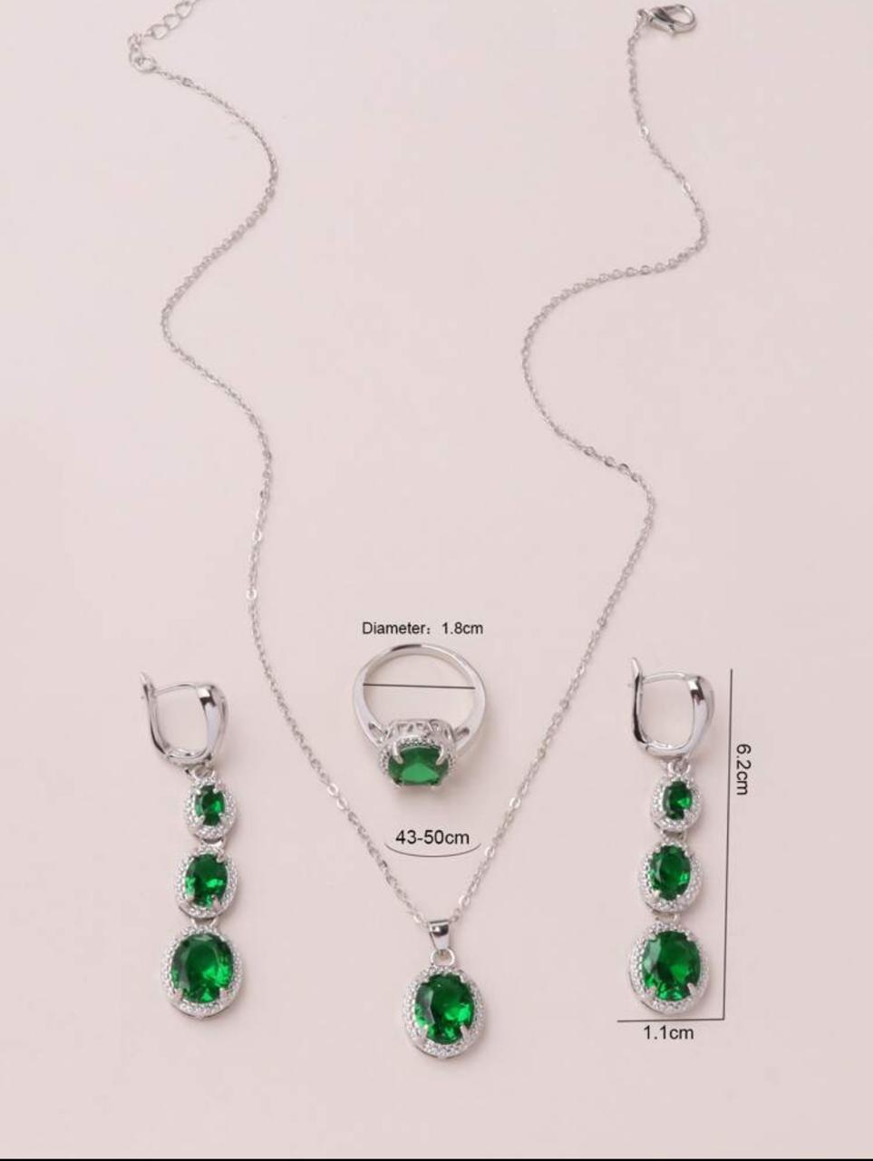 4pcs Gemstone Decor Neklace Set (S925) image 7