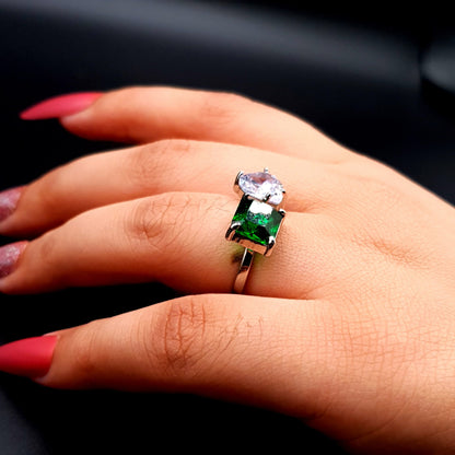 PEAR & RECTANGLE RING (Adjustable) image 2