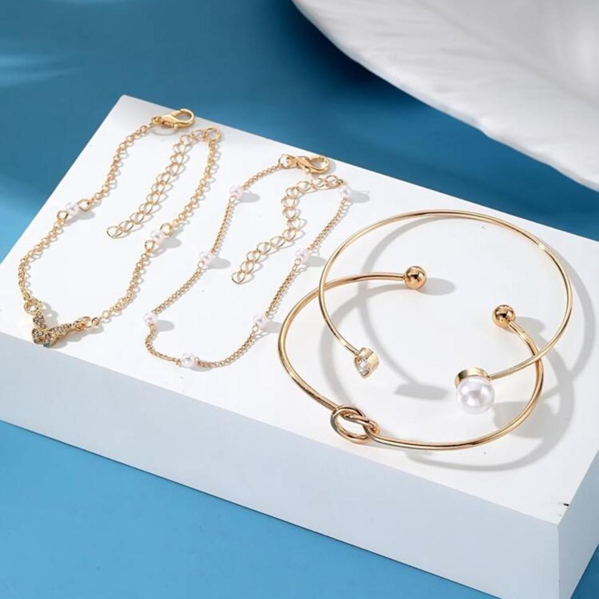 04 PIECE PEARL &amp; BUTTERFLY HEART image 3