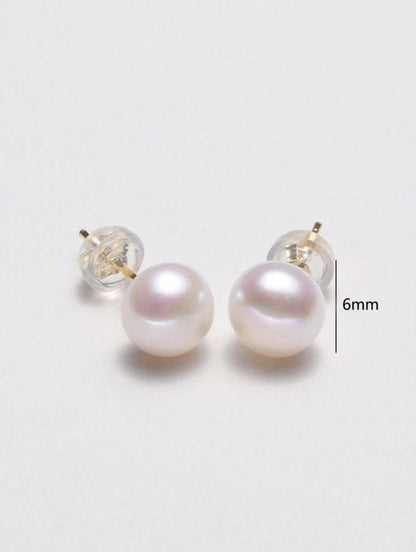 Freshwater Cultured Faux Pearl Stud image 4