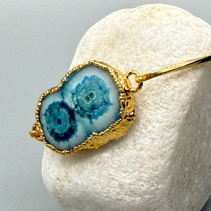 Adjustable Boho-Chic Natural Crystal Flower Bangle image 11