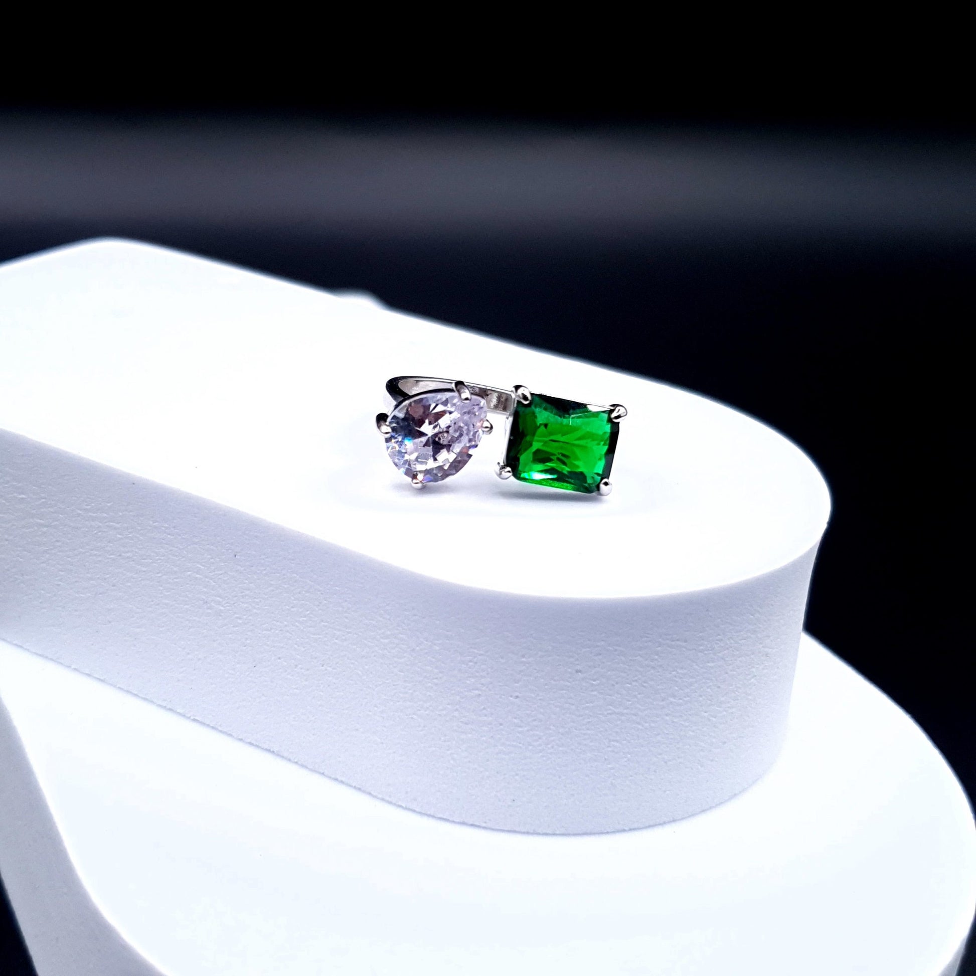 PEAR & RECTANGLE RING (Adjustable) image 5