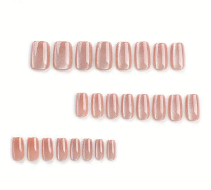 24-Piece Oval Nude Press-On Nails Set – Middle-Length Glossy Finish with Pure Color Design image 2