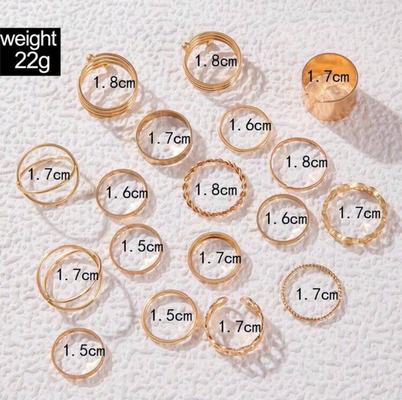 16pcs/set Vintage Minimalist Joint Finger Ring Set image 2