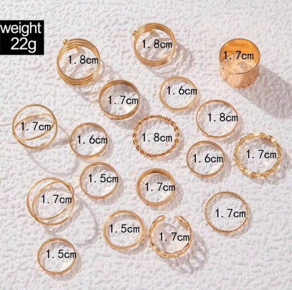 16pcs/set Vintage Minimalist Joint Finger Ring Set image 2