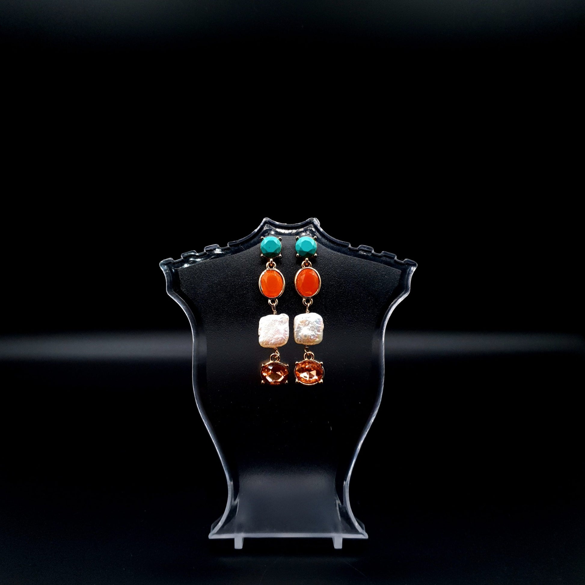 MULTI COLOR EAR DROP STONES image 1