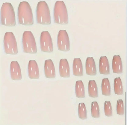 Short Ballet Mixed Color & Glossy Finish Press-On Nails image 1