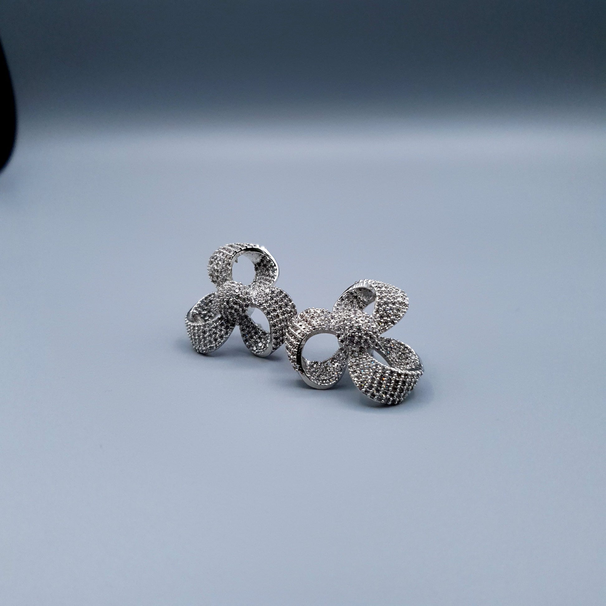 FLOWER STYLE SILVER WITH STONES (PARTY WEAR) image 3