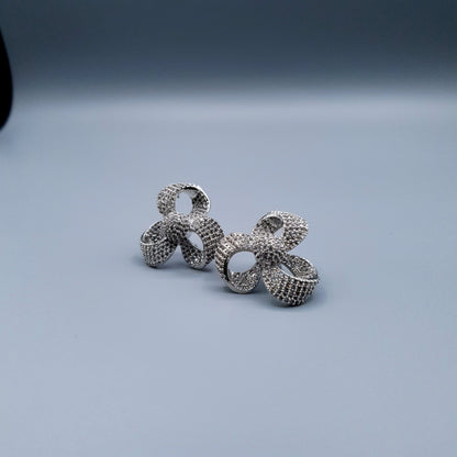 FLOWER STYLE SILVER WITH STONES (PARTY WEAR) image 3