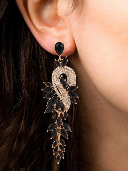GLAMOROUS ZINC ALLOY RHINESTONE - Black image