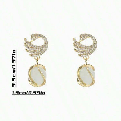 Exquisite &amp; Fashionable Creative Swan &amp; Cat Eye Pendant Earrings image 5