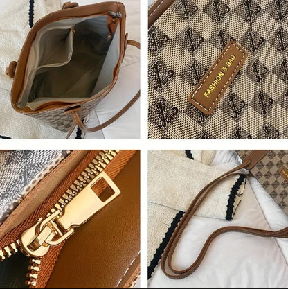 Elegant Large Capacity Tote Handbag with Fixed Shoulder Straps image 2