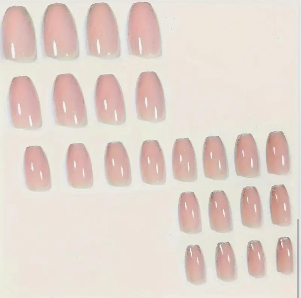 Short Ballet Mixed Color & Glossy Finish Press-On Nails image 0