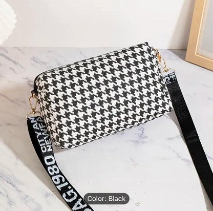 Lightweight Luxury, Chic Houndstooth Crossbody Bag image 6