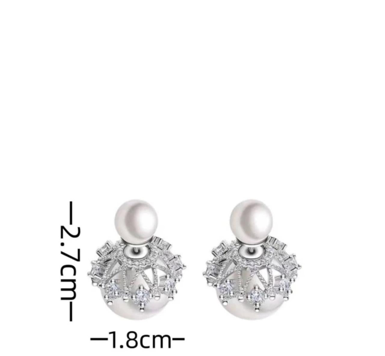 Smooth & Round Cultured Faux Stud With Little Gem image 5