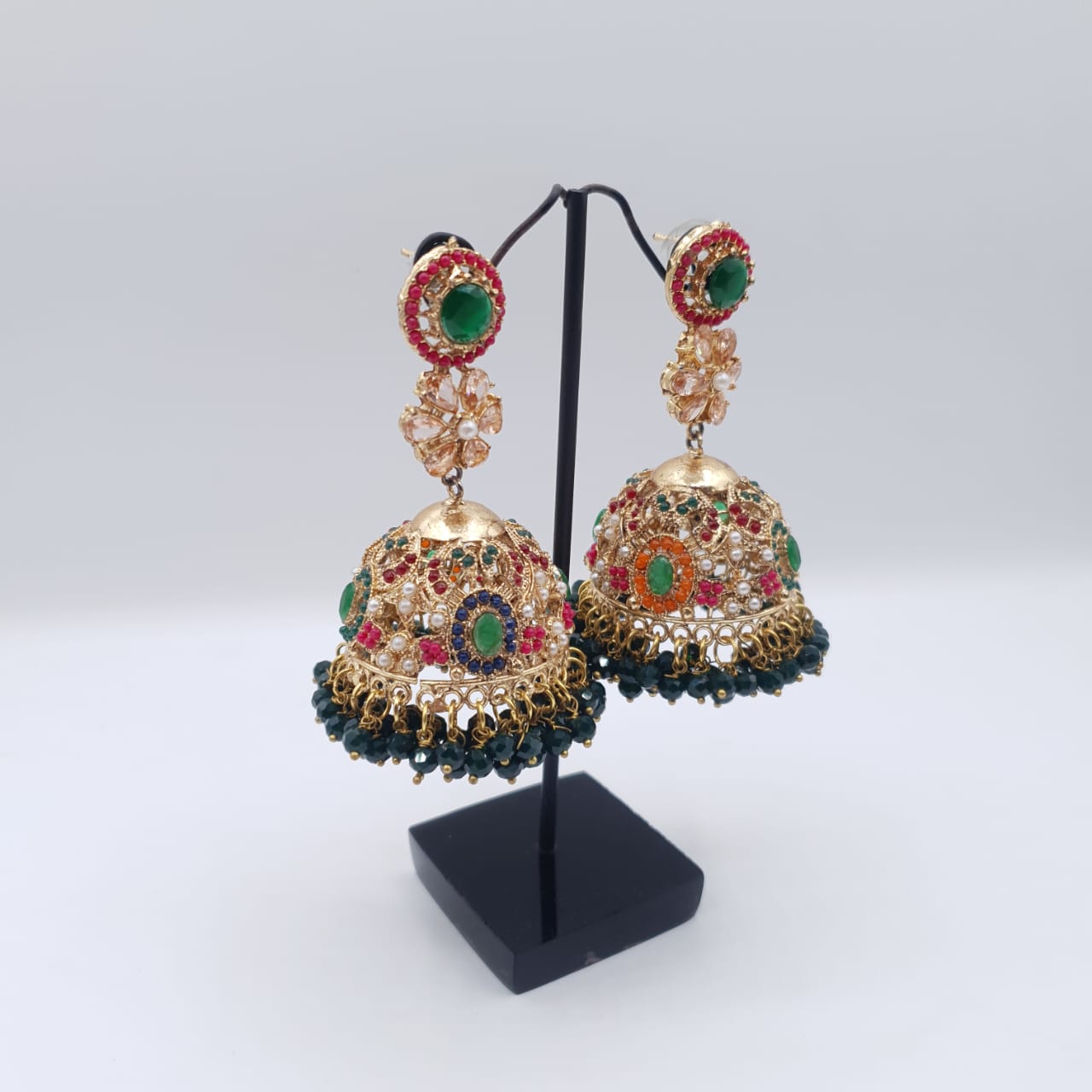 Elevate your ethnic look with these vintage jhumkai, featuring intricate detailing and timeless charm image 14