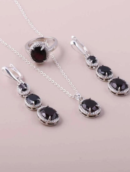 4pcs Gemstone Decor Neklace Set (S925) image 10
