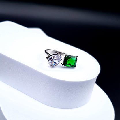 PEAR & RECTANGLE RING (Adjustable) image 0