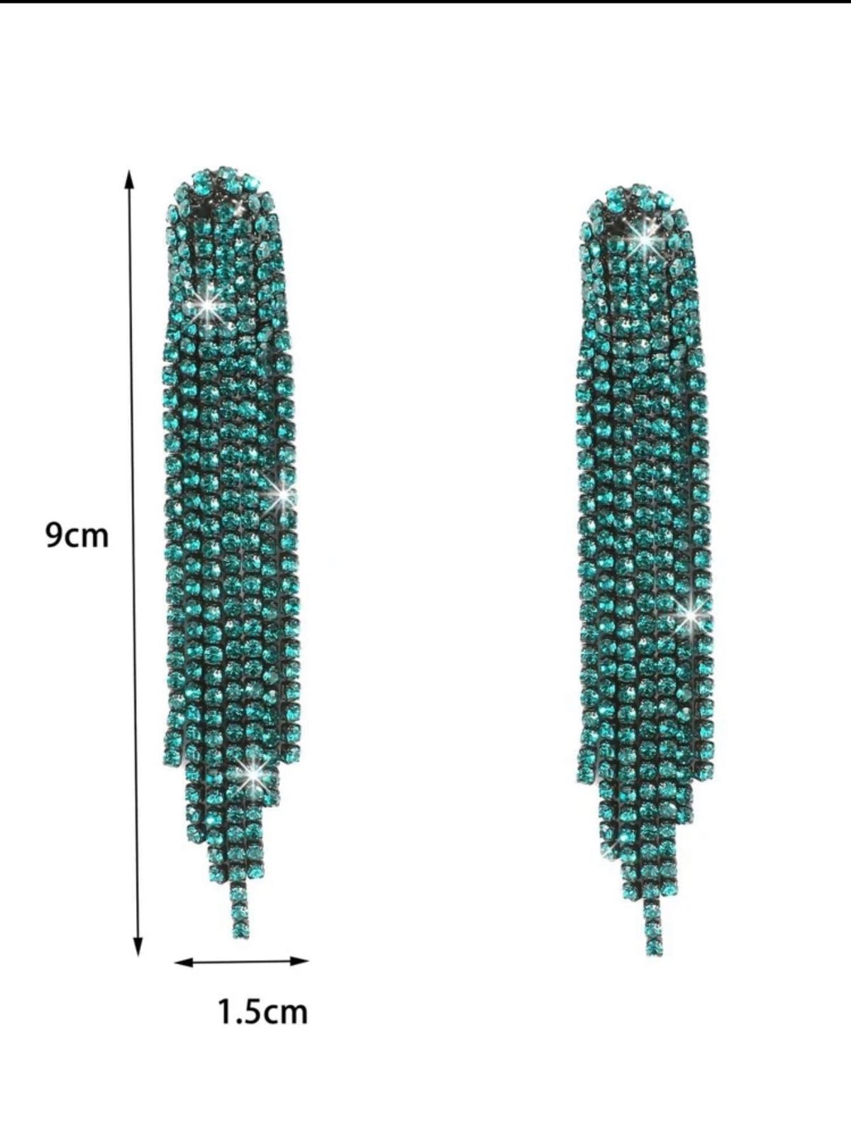 Fashion Long Tassel Rainbow Color Crystal Earring image 3