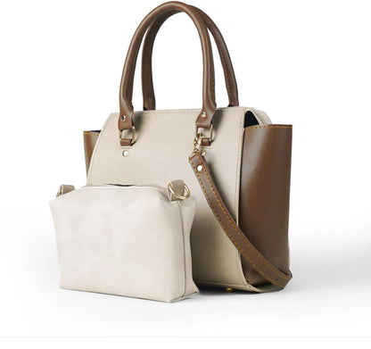 Elegant Two-Tone Tote Handbag image 1