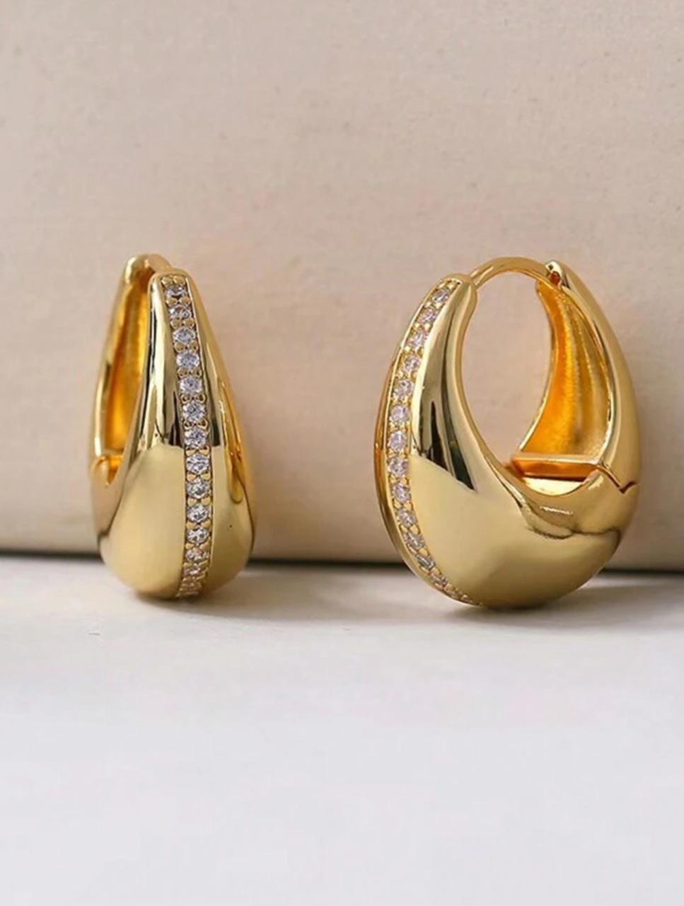 Rhinestone Decor Water Drop Shaped Fashion Elegant High-End Design Earrings image 3