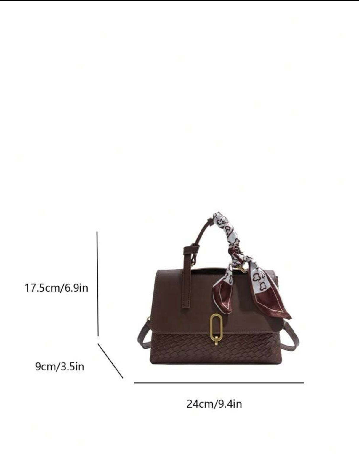 Classic Fashion Women Woven Colorblock Tote Shoulder Bag image 7