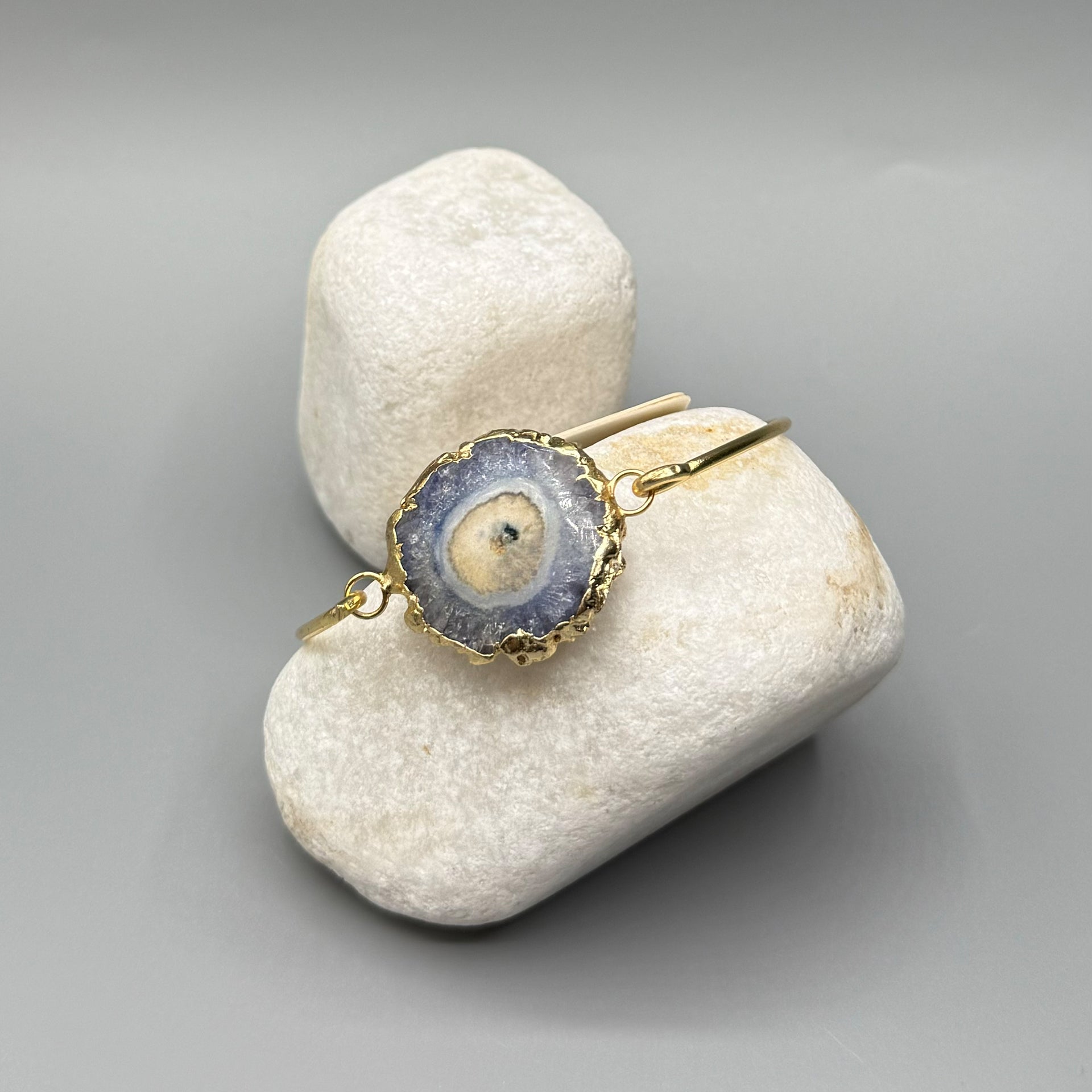 Adjustable Boho-Chic Natural Crystal Flower Bangle image 13