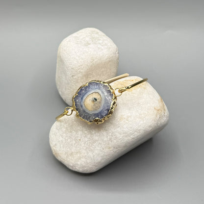 Adjustable Boho-Chic Natural Crystal Flower Bangle image 13