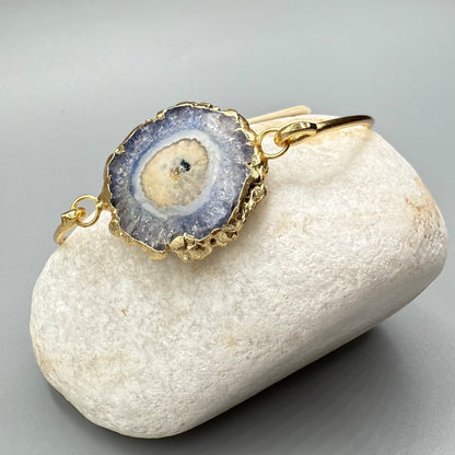 Adjustable Boho-Chic Natural Crystal Flower Bangle image 9