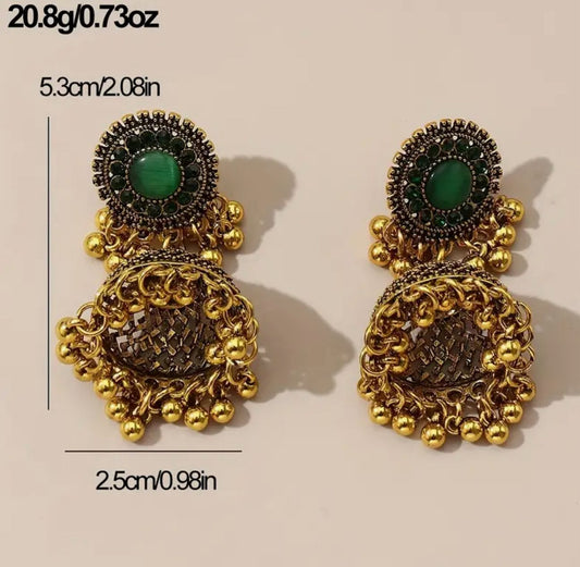 Bohemian Travel Ladies' Accessory With Small And Delicate Hollowed-out Earrings, Fashionable And Stylish, Featuring Tassels image 1