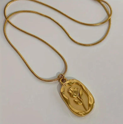 A Special Gift Elegant Simple Rose Tulip Pendant Necklace image 5