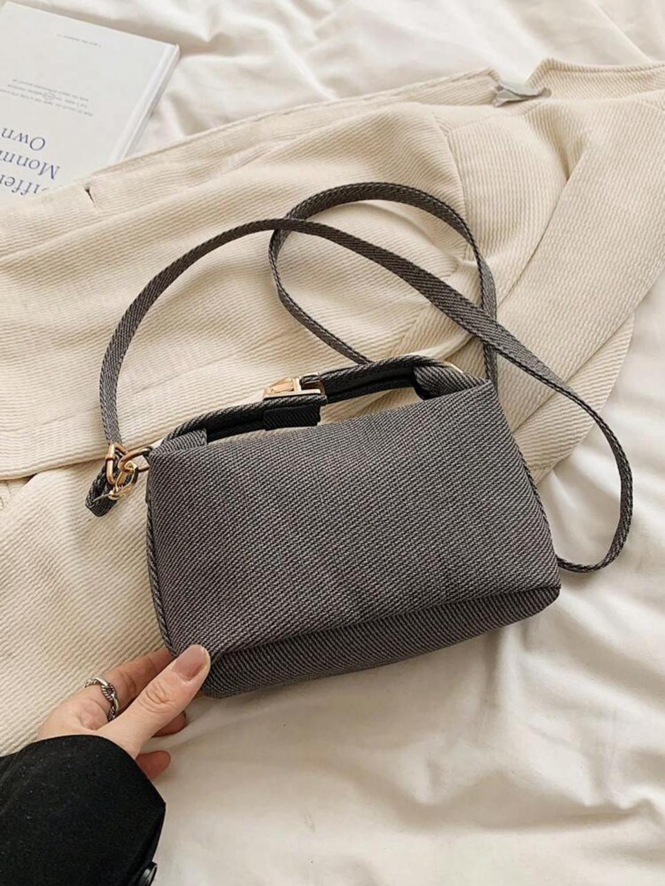 Mini Striped Print Box-Shaped Leather Adjustable Strap Crossbody Bag image 4
