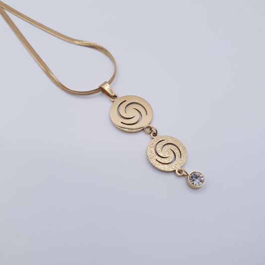 Elevate your look with this timeless spiral elegance Stainless Steel Neckace Set. image 0