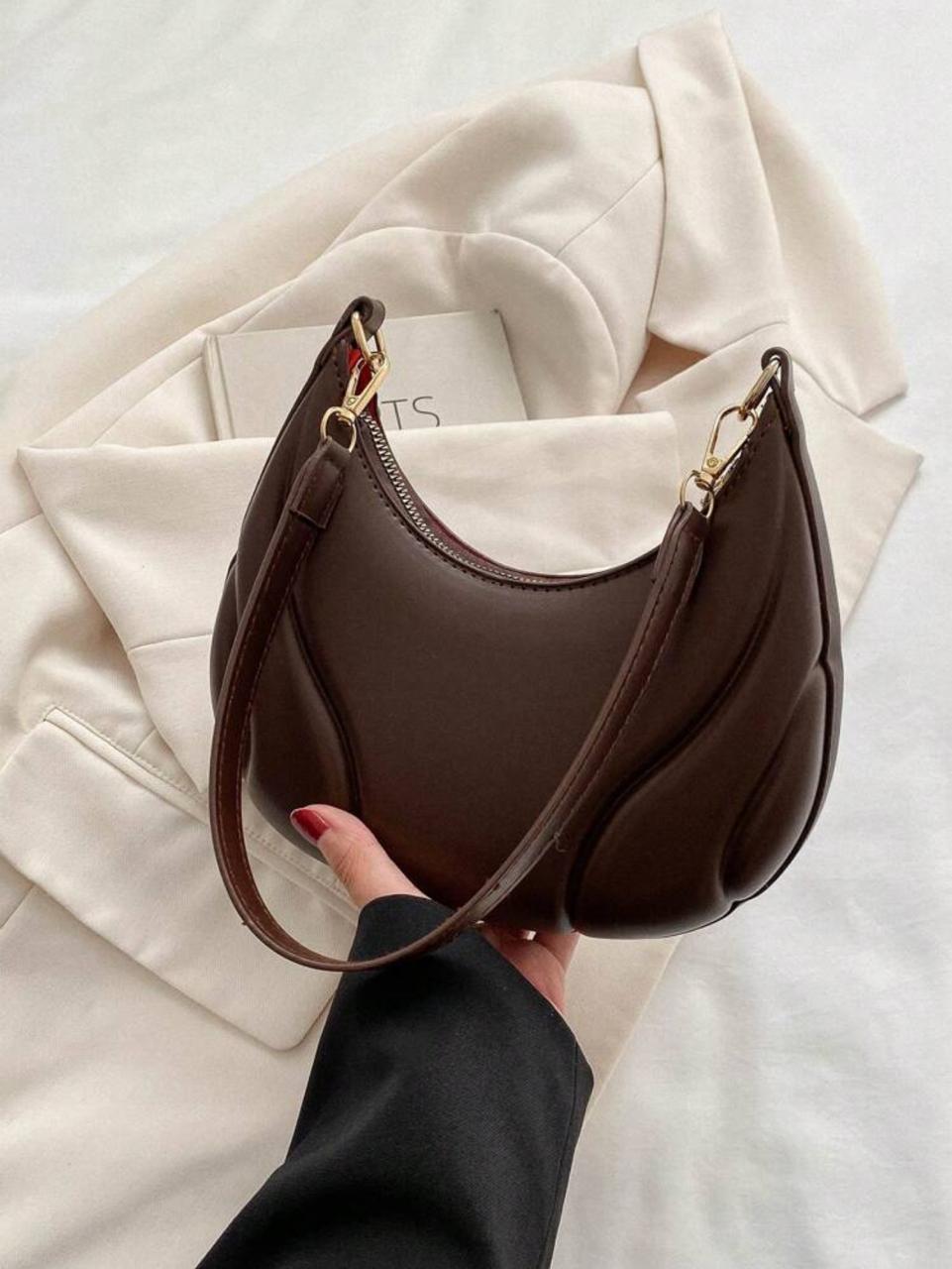 ALL MATCH TEXTURED EMBOSSED FASHION SOLID COLOR CRESCENT BAG image 5