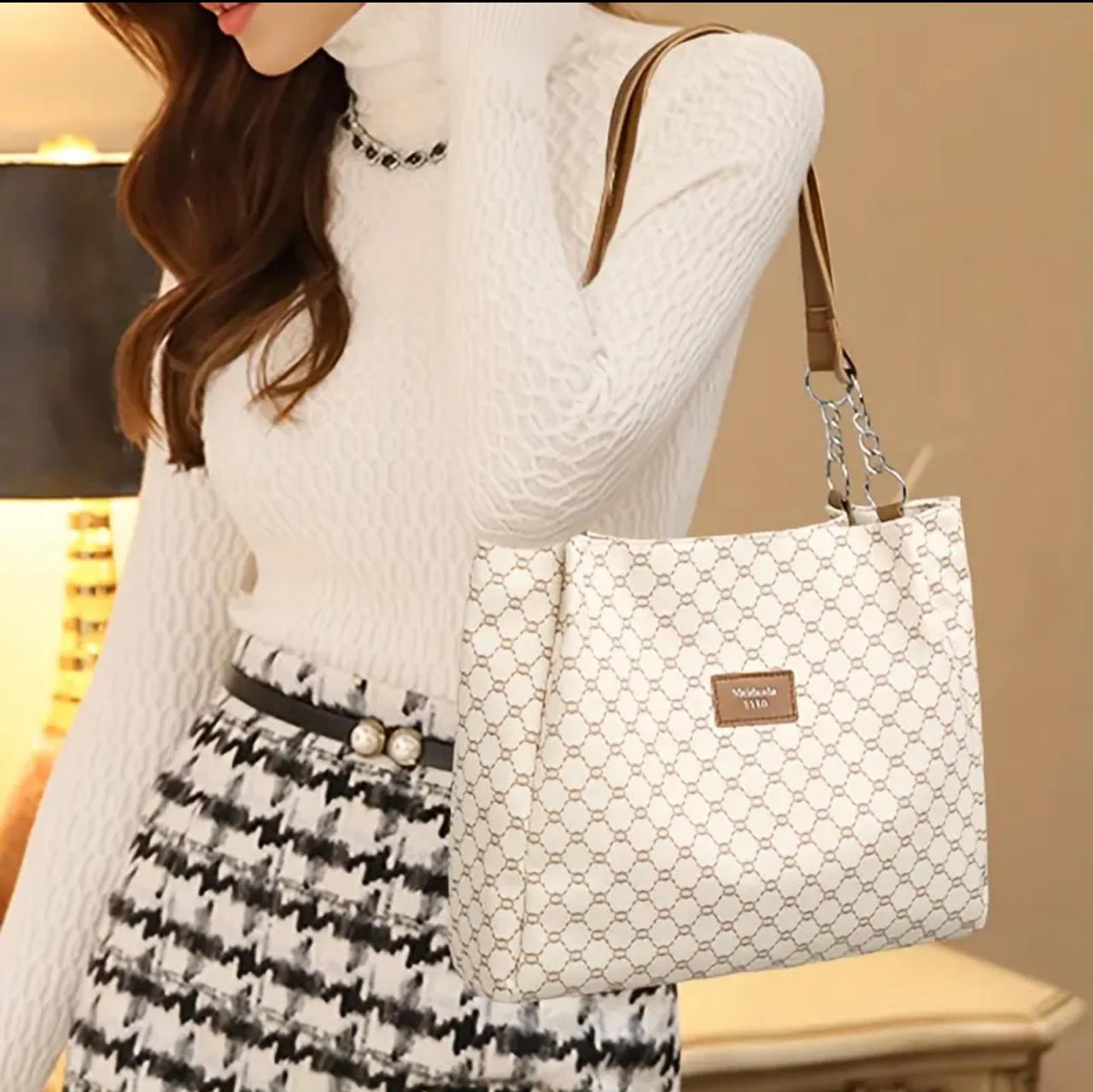 Elegant Fashion Printed PU Leather Tote Bag image 4
