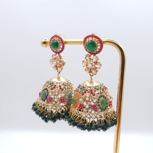 Elevate your ethnic look with these vintage jhumkai, featuring intricate detailing and timeless charm image 10