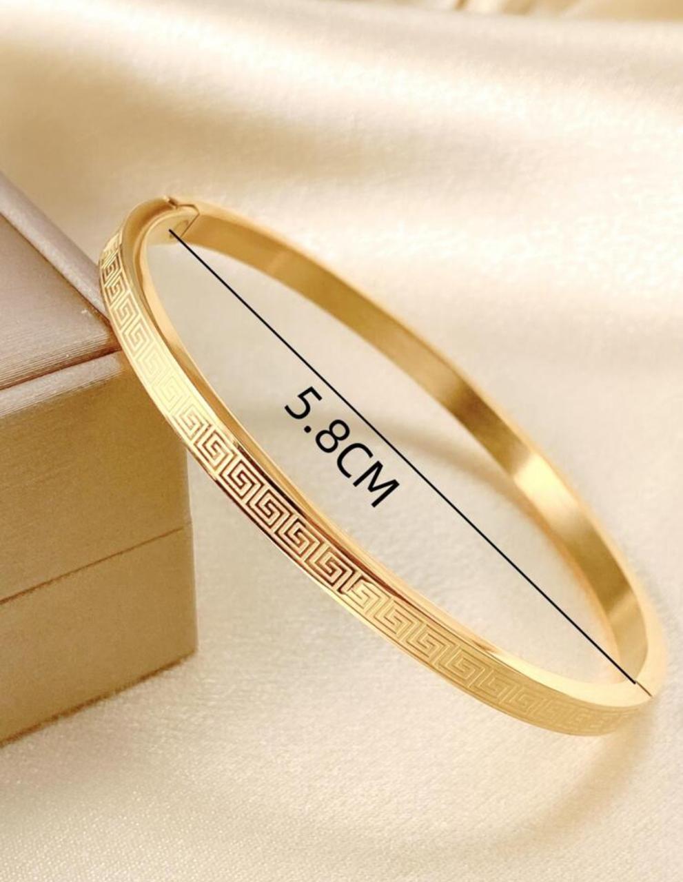 Textured Detail Bangle Material: Stainless Steel image 5