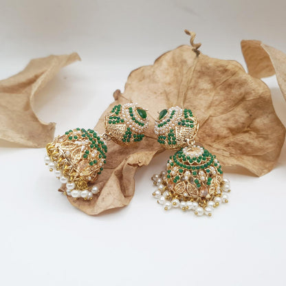 Discover timeless elegance with our Regal Pearldrop Jhumka Collection image 13