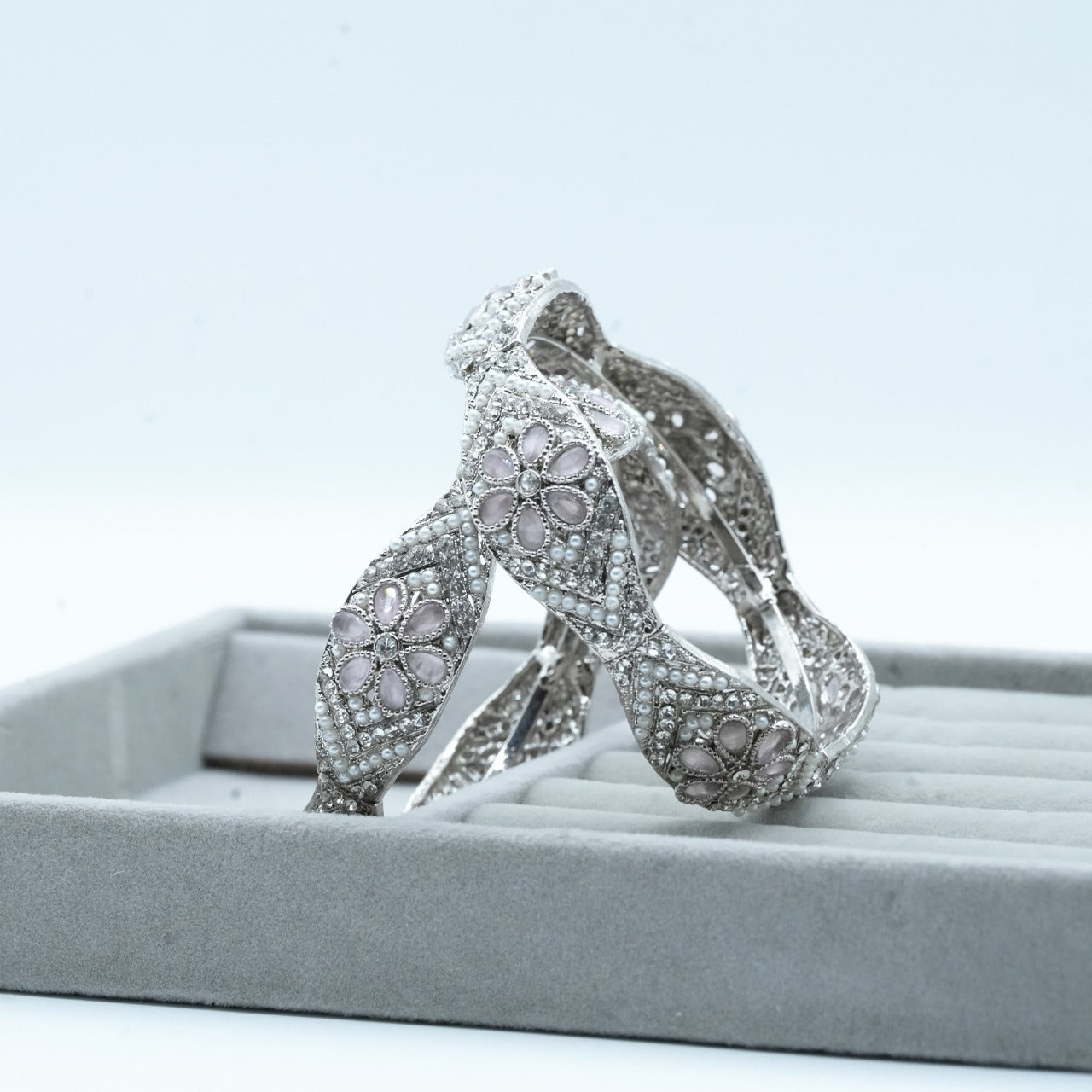 Vintage-inspired Kara adorned with intricate floral detailing, capturing timeless elegance and artisanal charm image 7