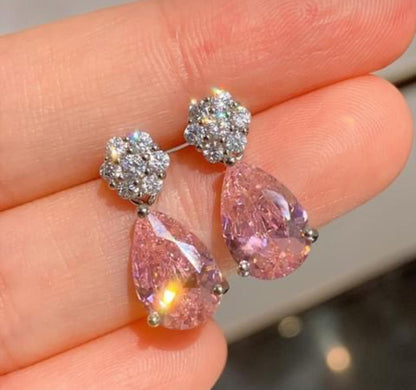 PINK DROP EAR RINGS image 4