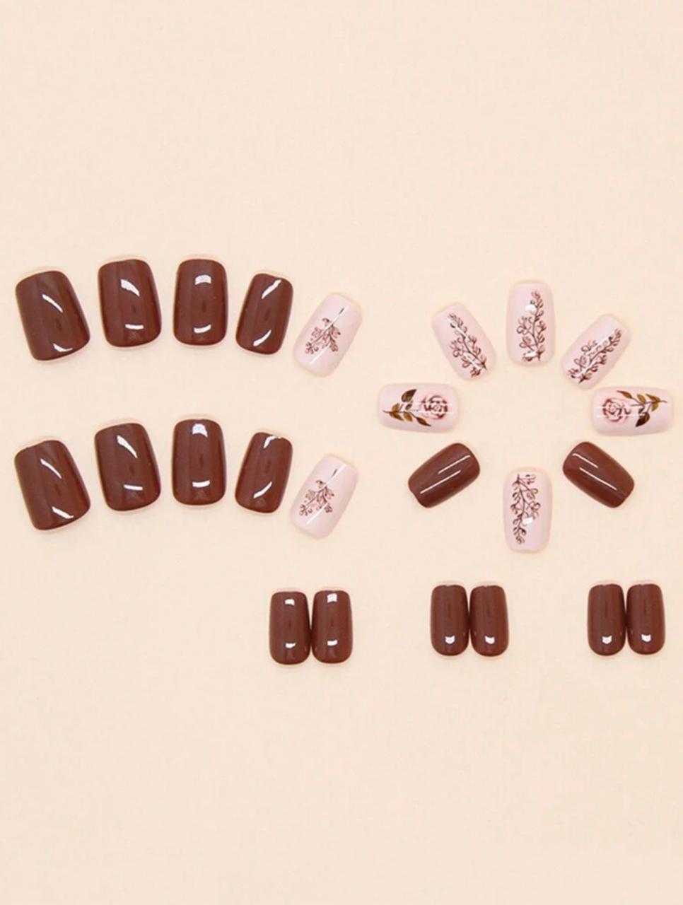 Simple Rose Gentle Removable Fit Fake Nails image 1