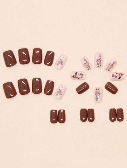 Simple Rose Gentle Removable Fit Fake Nails image 1