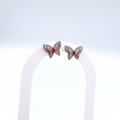butterfly pendant with a radiant red gem pairs beautifully with matching ear studs image 4