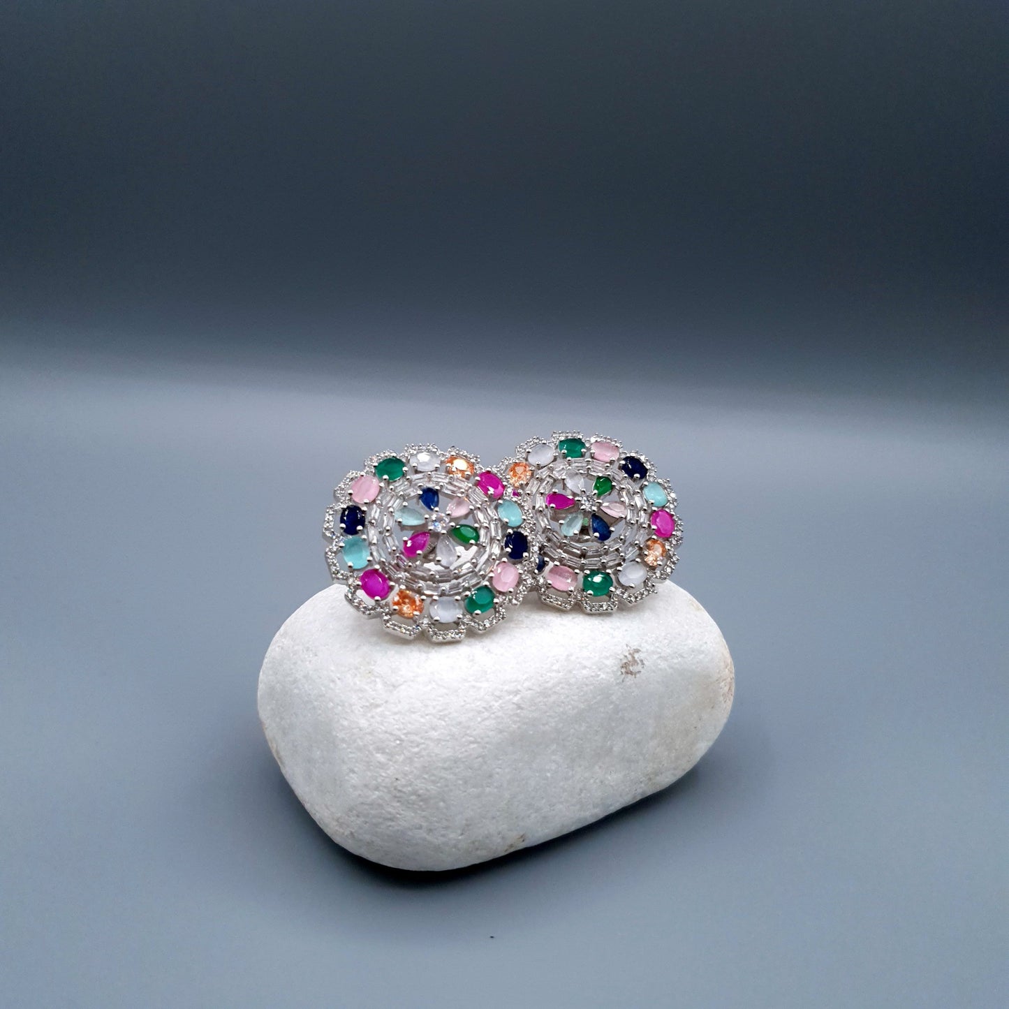 WHEEL STYLE PARTY WEAR-(MULTI COLOUR &amp; GOLDEN SILVER) image 6