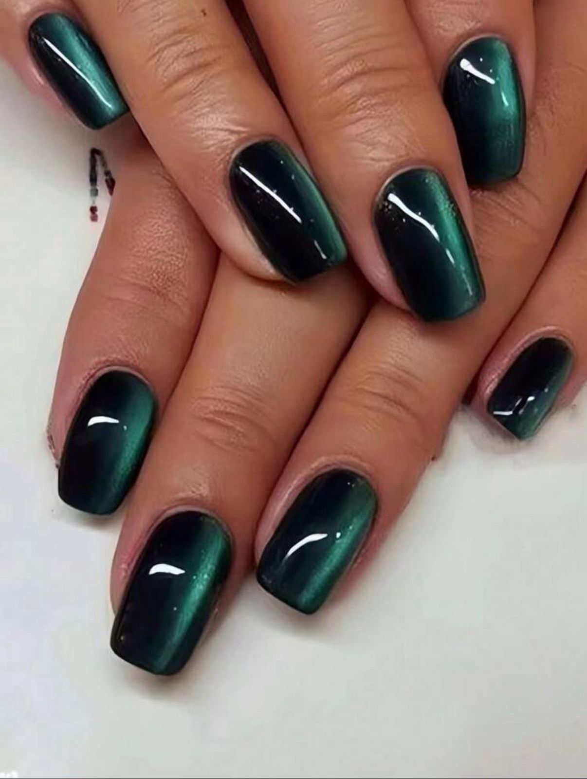 24pcs Square Green Cat Eye Reusable False Nails image 3