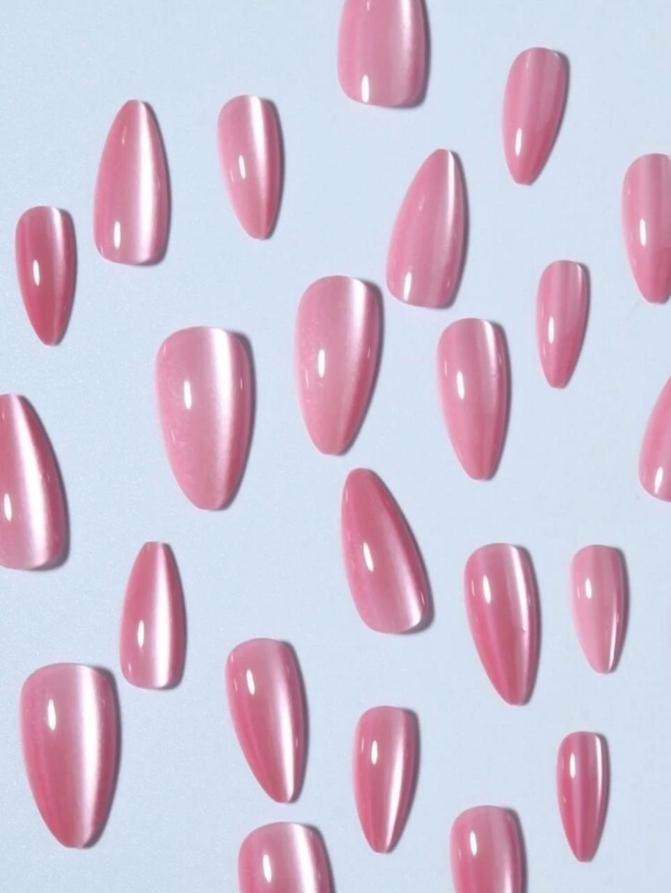 Y2K Almondnails Crystal Cat Eye Tip Press On False Nails image 1