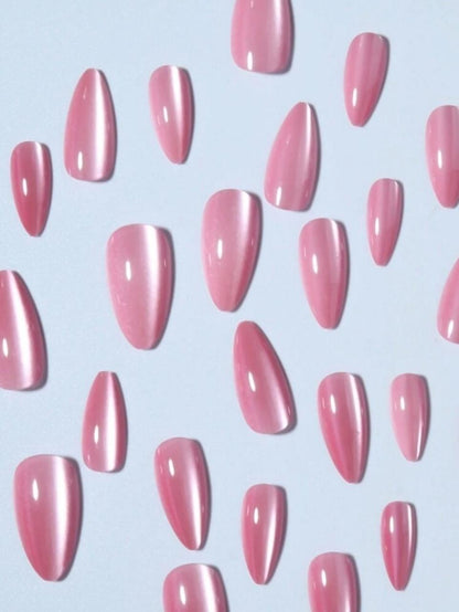 Y2K Almondnails Crystal Cat Eye Tip Press On False Nails image 1