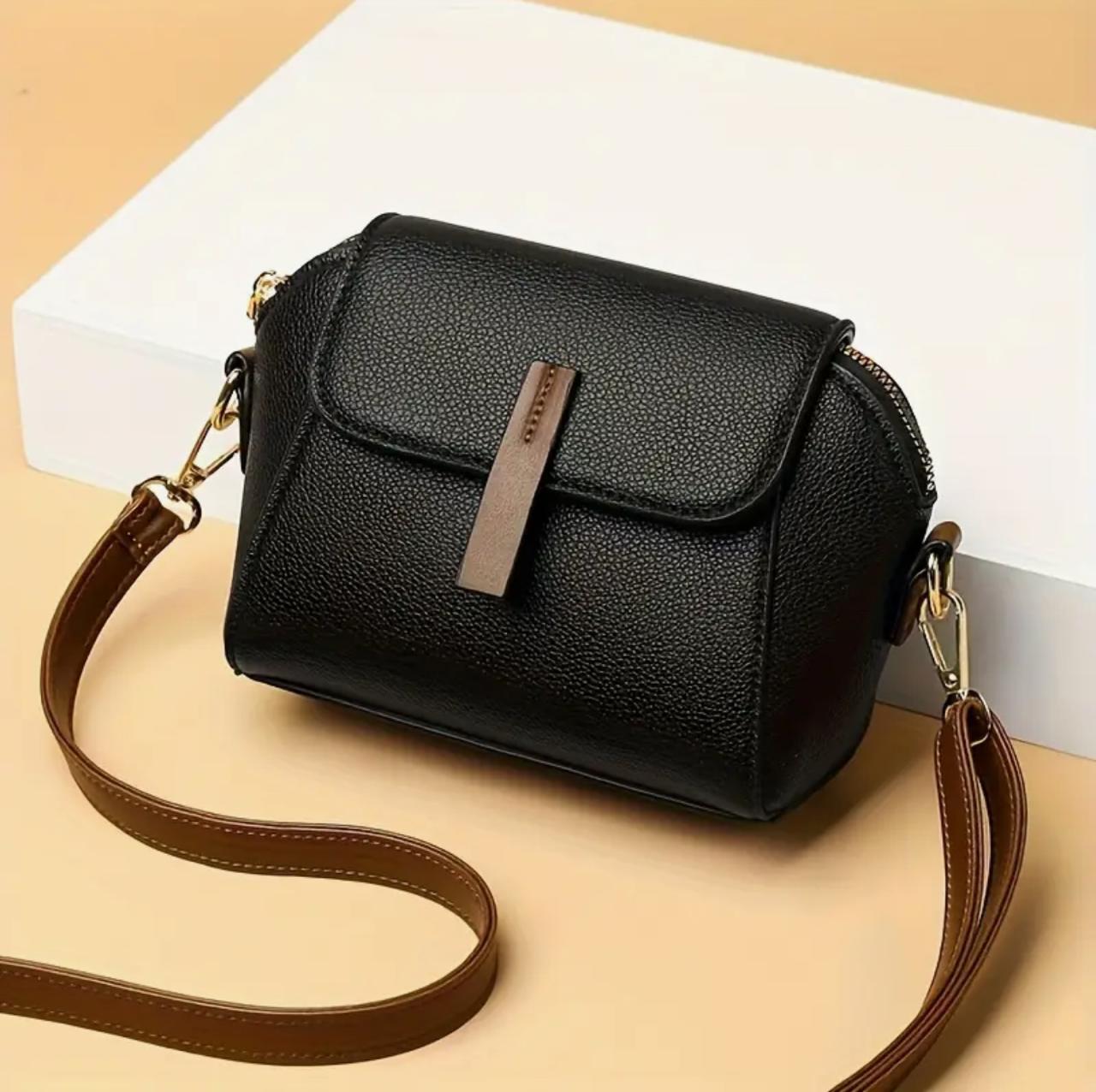 Stylish Women's Mini Crossbody Bag - Elegant Two-Tone Shoulder Purse with Adjustable Strap image 6