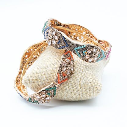 Vintage-inspired Kara adorned with intricate floral detailing, capturing timeless elegance and artisanal charm image 3