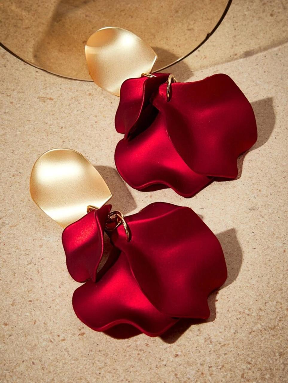 ROSE FLOWER PETALS EARRINGS image 2